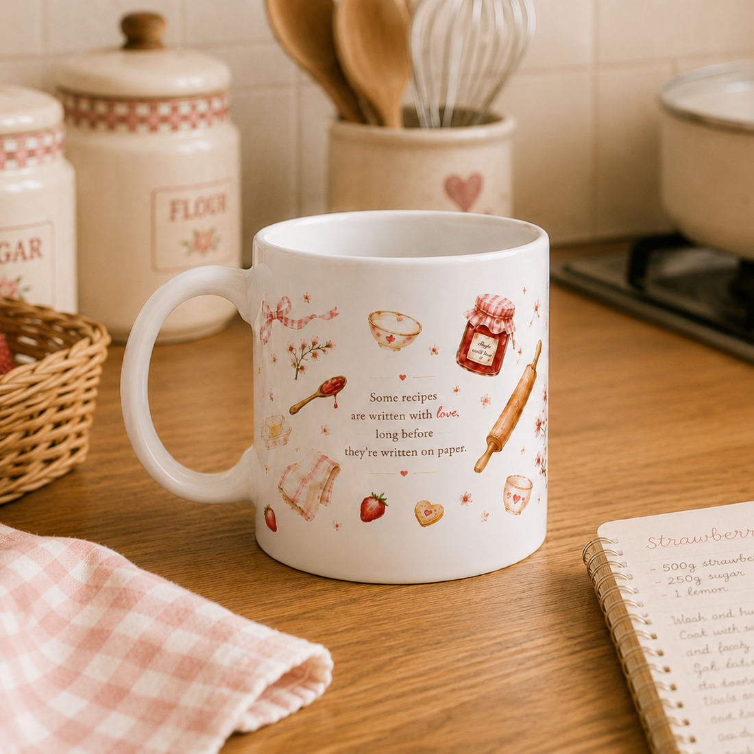 A warm and playful Lorimi mug setting